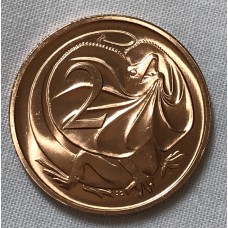 AUSTRALIA 1986 . TWO 2 CENTS COIN . FRILLED NECK LIZARD
